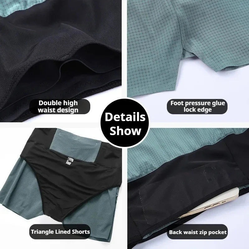 2-in-1 Marathon Running Shorts – Leichte Sportshorts mit Waist Bag