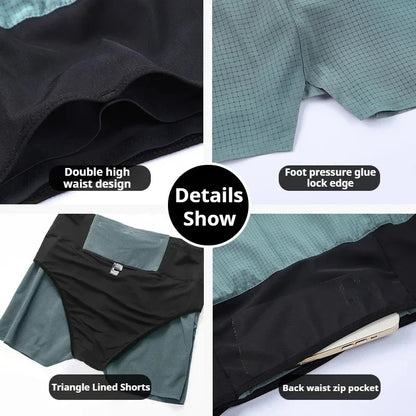 2-in-1 Marathon Running Shorts – Leichte Sportshorts mit Waist Bag