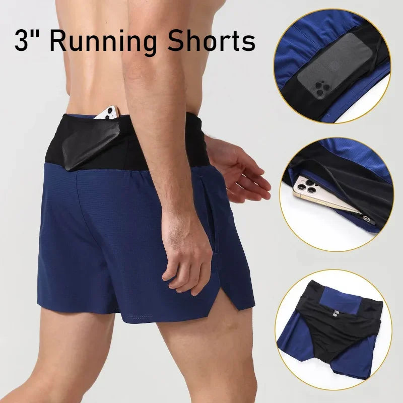 2-in-1 Marathon Running Shorts – Leichte Sportshorts mit Waist Bag
